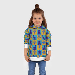 Толстовка-худи детская Символы Египта, цвет: 3D-белый — фото 2
