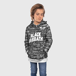 Толстовка-худи детская Black Sabbath pattern, цвет: 3D-белый — фото 2