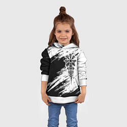 Толстовка-худи детская Тату компас рун вегвизир - проводник удачи, цвет: 3D-белый — фото 2