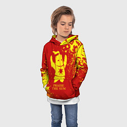 Толстовка-худи детская Praise the sun - dark souls, цвет: 3D-белый — фото 2