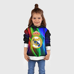 Толстовка-худи детская Реал Мадрид, цвет: 3D-белый — фото 2