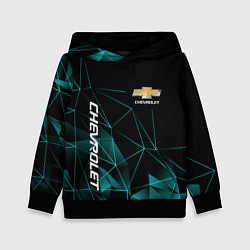 Толстовка-худи детская Chevrolet треугольные линии, цвет: 3D-черный