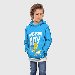 Толстовка-худи детская Граффити Манчестер Сити и Барт Симпсон, цвет: 3D-белый — фото 2