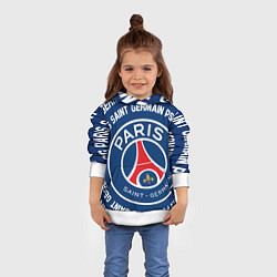 Толстовка-худи детская ПСЖ надписи по кругу, цвет: 3D-белый — фото 2