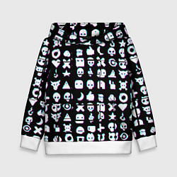 Толстовка-худи детская Любовь смерть и роботы глитч, цвет: 3D-белый