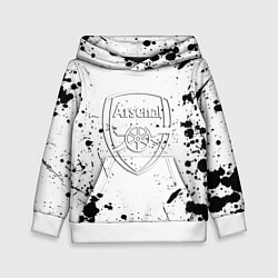 Толстовка-худи детская Arsenal брызги красок, цвет: 3D-белый