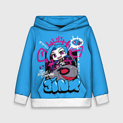 Толстовка-худи детская League Of Legends Джинкс, цвет: 3D-белый