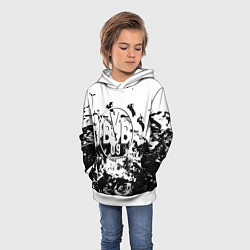 Толстовка-худи детская Borussia черные краски, цвет: 3D-белый — фото 2