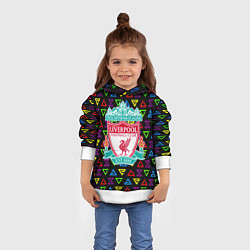 Толстовка-худи детская Liverpool pattern neon, цвет: 3D-белый — фото 2
