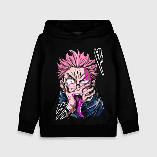 Детская толстовка Итадори с Сукуна на руке / 3D-Черный – фото 1