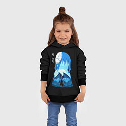 Толстовка-худи детская Мое перерождение в слизь, цвет: 3D-черный — фото 2