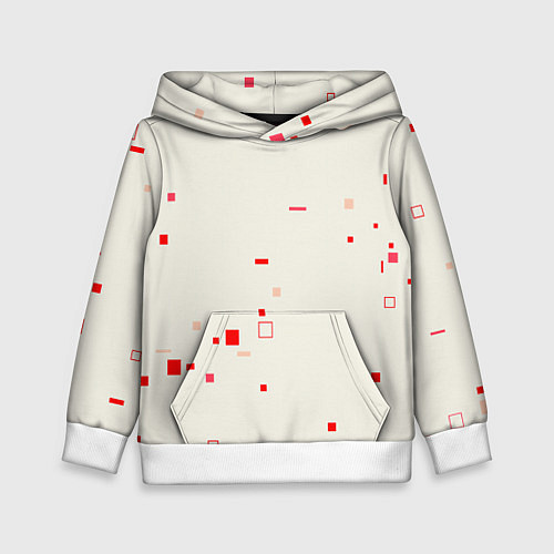 Детская толстовка Color white red shapes / 3D-Белый – фото 1