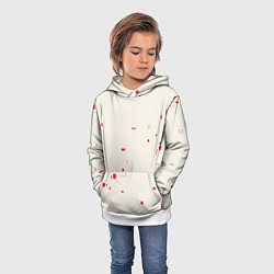 Толстовка-худи детская Color white red shapes, цвет: 3D-белый — фото 2