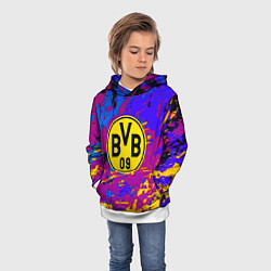 Толстовка-худи детская Borussia абстрактные краски, цвет: 3D-белый — фото 2