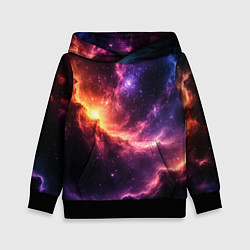 Толстовка-худи детская Фантастические космические туманы, цвет: 3D-черный