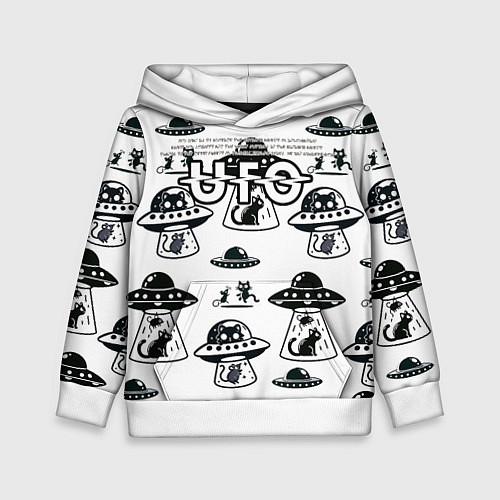 Детская толстовка UFO и котики / 3D-Белый – фото 1