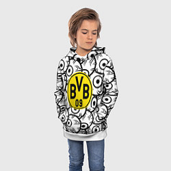 Толстовка-худи детская Borussia глаза текстура, цвет: 3D-белый — фото 2