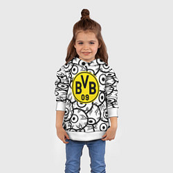 Толстовка-худи детская Borussia глаза текстура, цвет: 3D-белый — фото 2