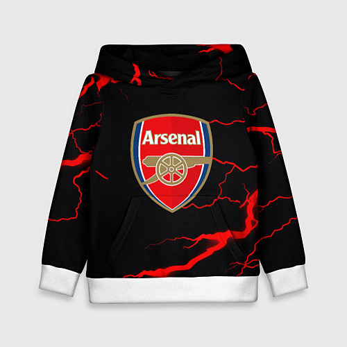 Детская толстовка Arsenal красные молнии / 3D-Белый – фото 1