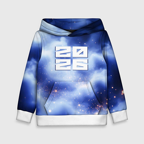 Детская толстовка 2026 сине-голубая дымка / 3D-Белый – фото 1