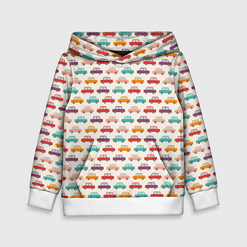 Детская толстовка Цветные машинки паттерн / 3D-Белый – фото 1