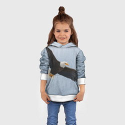 Толстовка-худи детская Зимний орёл, цвет: 3D-белый — фото 2