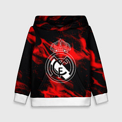 Толстовка-худи детская Real Madrid красный огонь, цвет: 3D-белый