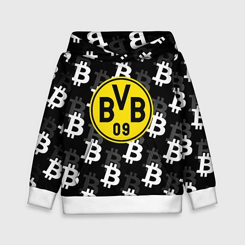 Детская толстовка Borussia биткоин паттерн / 3D-Белый – фото 1