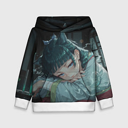 Толстовка-худи детская Маомао с кошачьими ушками, цвет: 3D-белый