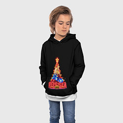 Толстовка-худи детская Christmas day, цвет: 3D-белый — фото 2