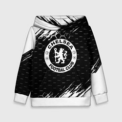 Толстовка-худи детская Chelsea штрихи красок текстура, цвет: 3D-белый