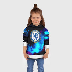 Толстовка-худи детская Челси неоновый космос, цвет: 3D-белый — фото 2