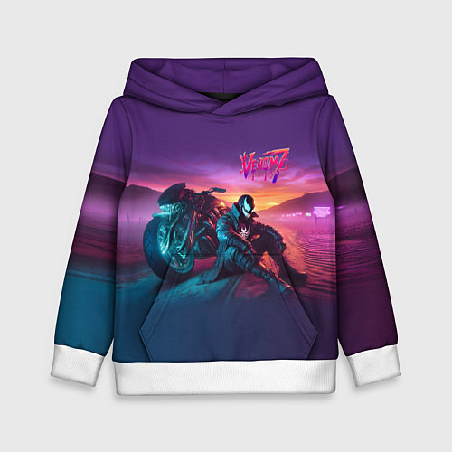 Детская толстовка Venom near his motorcycle - ai art fantasy / 3D-Белый – фото 1