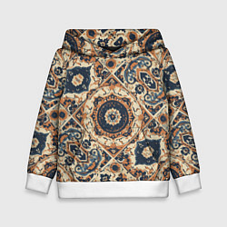 Толстовка-худи детская Узоры калейдоскопа, цвет: 3D-белый