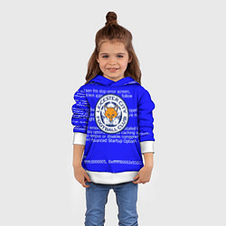 Толстовка-худи детская Лестер сити код, цвет: 3D-белый — фото 2