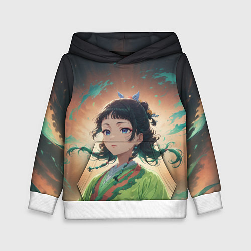 Детская толстовка Маомао на фоне облаков / 3D-Белый – фото 1