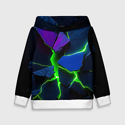 Толстовка-худи детская Neon tile, цвет: 3D-белый