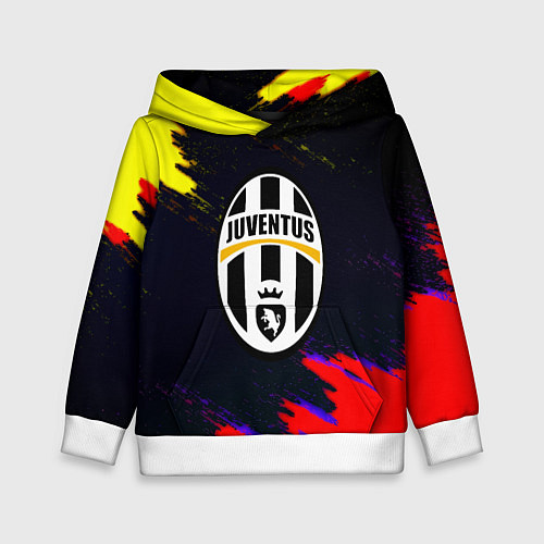 Детская толстовка Juventus краски текстура штрихи / 3D-Белый – фото 1