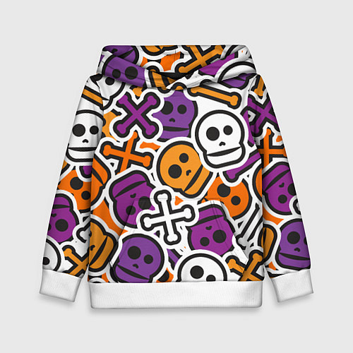 Детская толстовка Funny skulls / 3D-Белый – фото 1