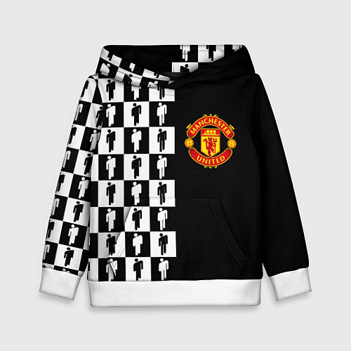 Детская толстовка Манчестер Юнайтед текстура люди / 3D-Белый – фото 1
