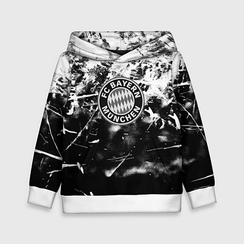 Детская толстовка Bayern Mnchen черно белая бумага / 3D-Белый – фото 1