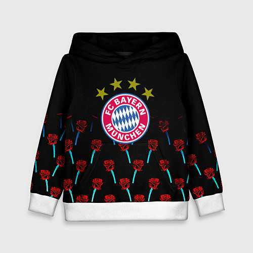 Детская толстовка Бавария Мюнхен розы паттерн / 3D-Белый – фото 1