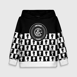 Толстовка-худи детская Inter люди спорт паттерн, цвет: 3D-белый