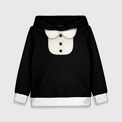Толстовка-худи детская Девочка Уэнздей Аддамс, цвет: 3D-белый