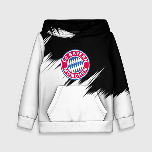 Детская толстовка Бавария Мюнхен черно белые штрихи / 3D-Белый – фото 1