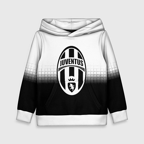 Детская толстовка Juventus черно белая геометрия / 3D-Белый – фото 1