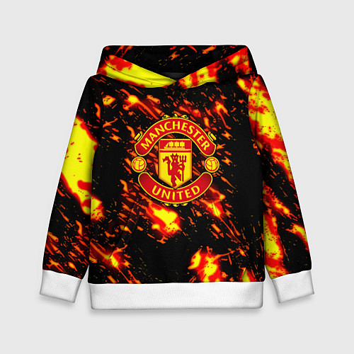 Детская толстовка Манчестер Юнайтед огненные краски / 3D-Белый – фото 1