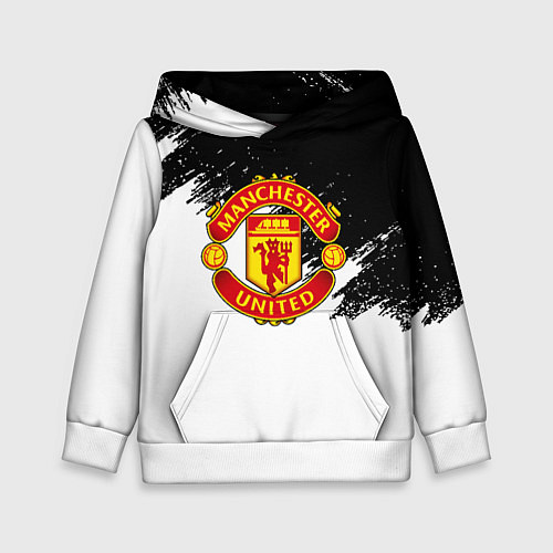 Детская толстовка Манчестер Юнайтед краски белые / 3D-Белый – фото 1