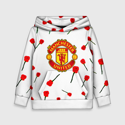 Детская толстовка Манчестер Юнайтед розы паттерн / 3D-Белый – фото 1