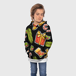 Толстовка-худи детская Рождественский вайб, цвет: 3D-белый — фото 2